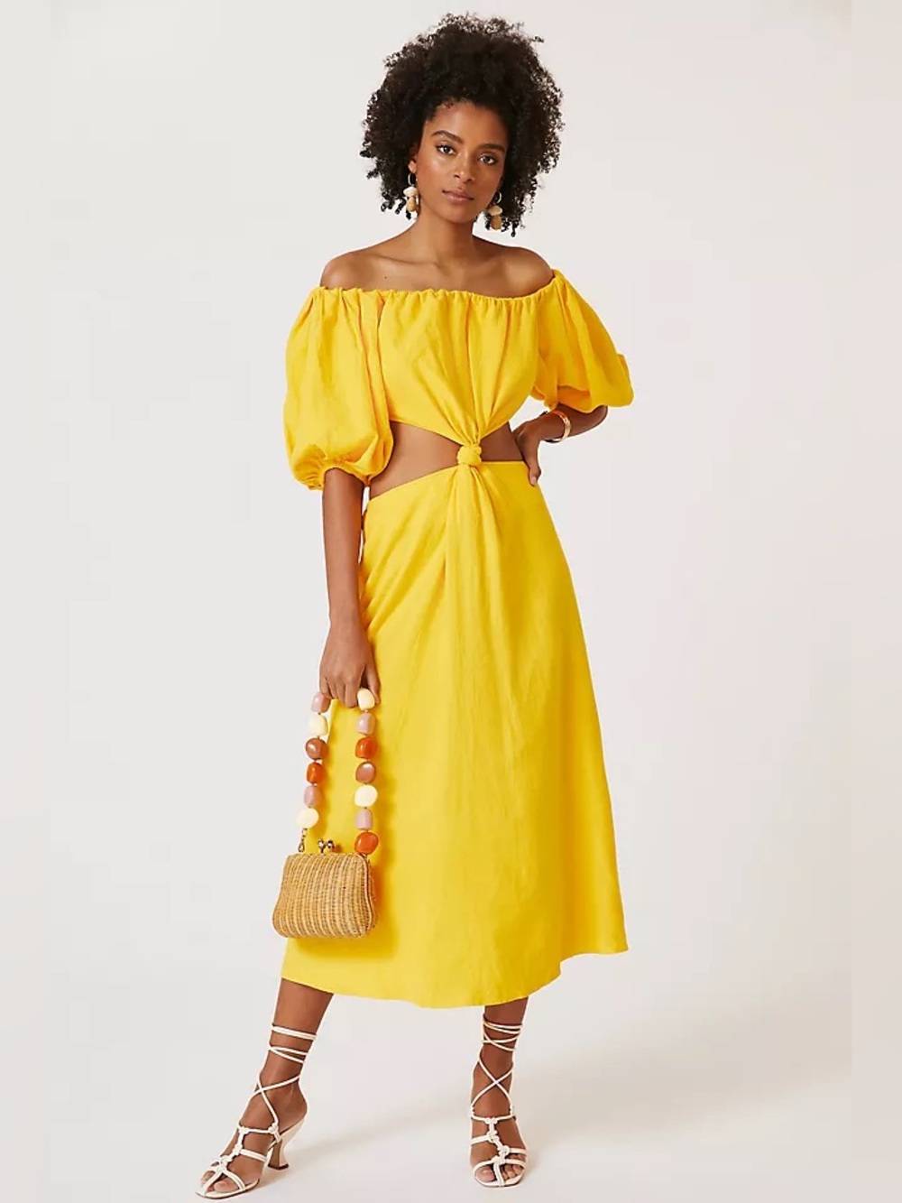 FARM Rio Vibrant Yellow One-Shoulder Maxi Dress - Picture 2 of 9